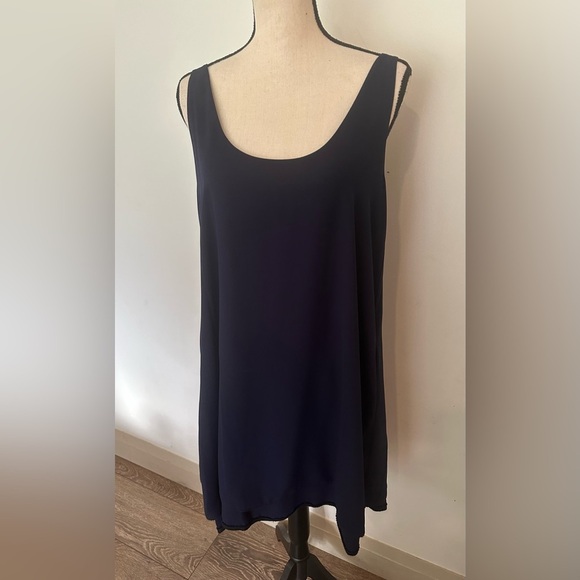 RACHEL Rachel Roy Navy Blue swing dress SZ M scoop back mini - Picture 1 of 7